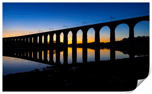 Berwick Viaduct at Dusk Print by Dave Collins