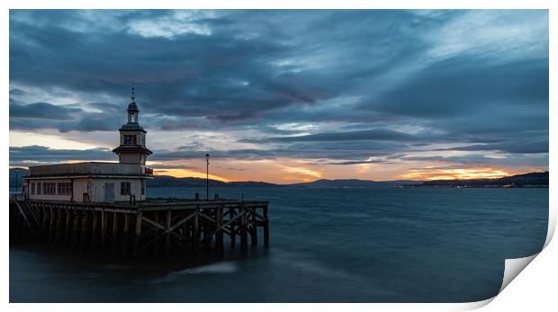 Sunrise over the Pier, Dunoon, Argyll, Scotland Print by Dave Collins