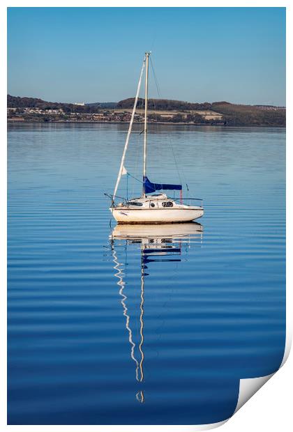 Sail Boat Reflection Print by Dave Collins