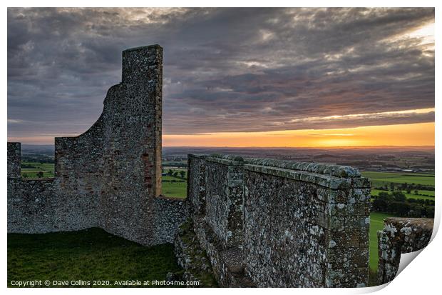 Sunrise from Hume Castle, Scotland, Hume, Scotland Print by Dave Collins