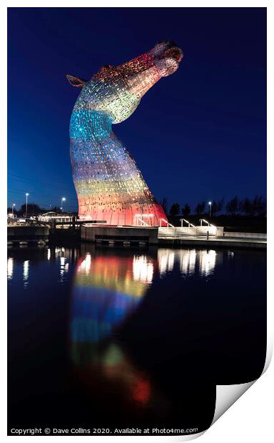 Colours of the Kelpies, Falkirk, Scotland Print by Dave Collins