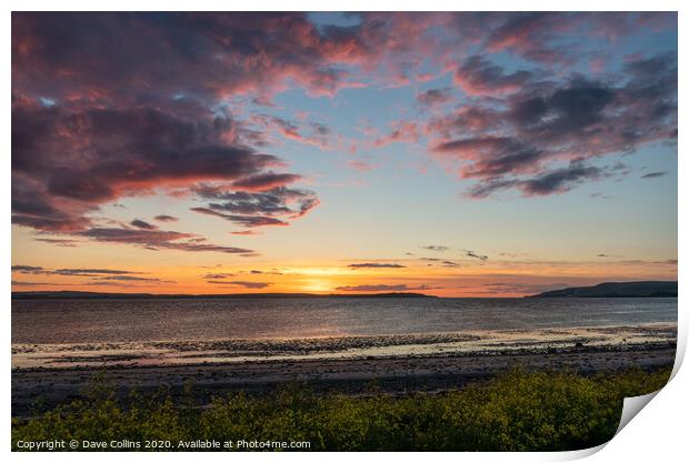 Sunset over Loch Ryan, Scotland Print by Dave Collins