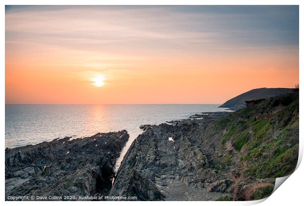 Sunset from Croyde, Devon, England Print by Dave Collins