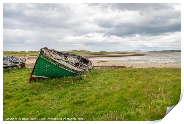 Abandoned Boats, Machaire Rabhartaigh - Magheroart Print by Dave Collins