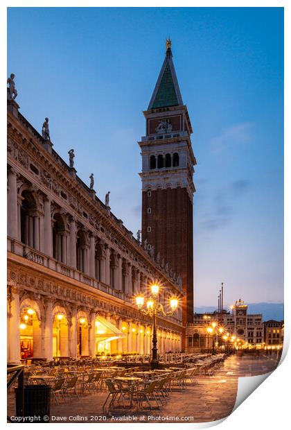 Piazza San Mark / Piazza St Mark, Venice, Italy Print by Dave Collins