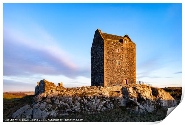 Smailholm Tower, Scottish Borders, UK Print by Dave Collins
