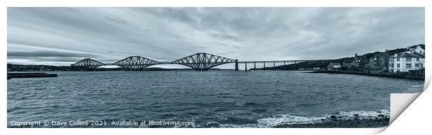 Forth Rail Bridge, Edinburgh, Scotland - Monochrome Print by Dave Collins