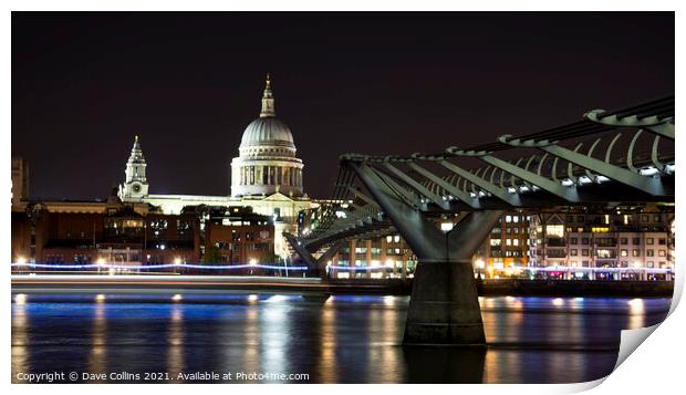 The Millennium Bridge and St Paul's Cathedral Print by Dave Collins