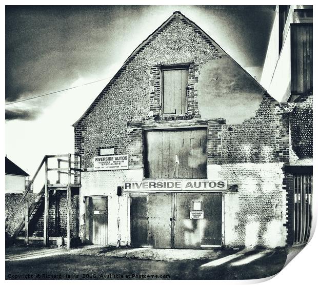 Garage workshop  Print by Richard Harris