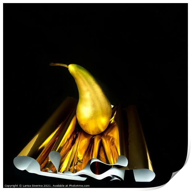 Gold pear Print by Larisa Siverina