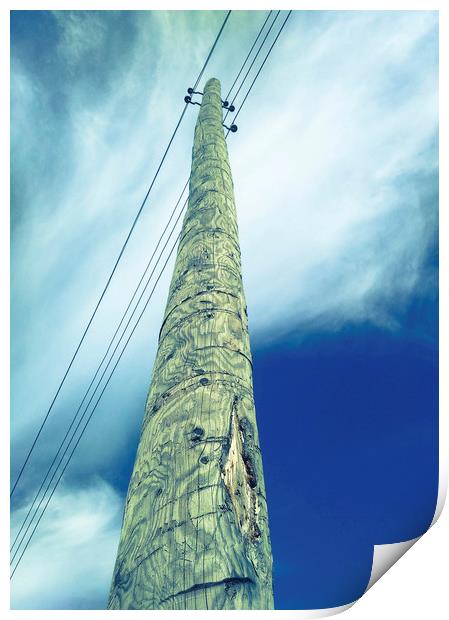 Pillar against the blue sky Print by Larisa Siverina