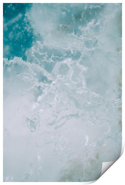 Ice blue transparent background Print by Larisa Siverina