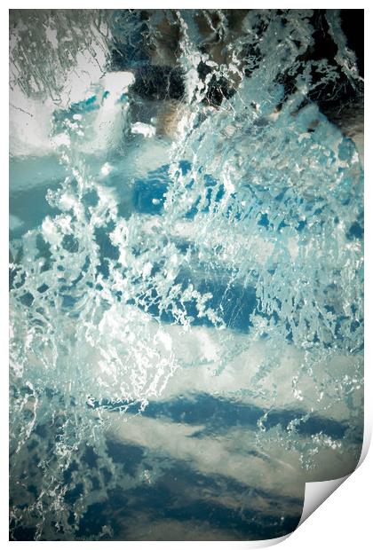 Ice blue transparent background  Print by Larisa Siverina