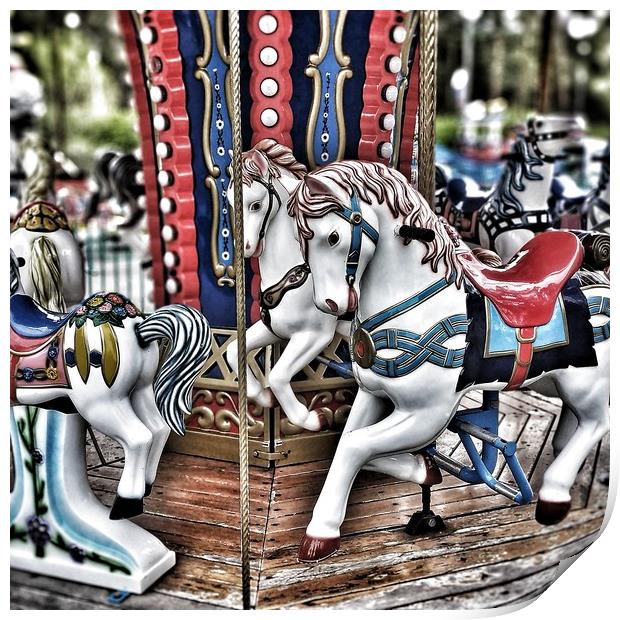 French carousel Print by Larisa Siverina