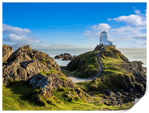 The Tower on Llanddwyn Island, Anglesey. Print by Colin Allen