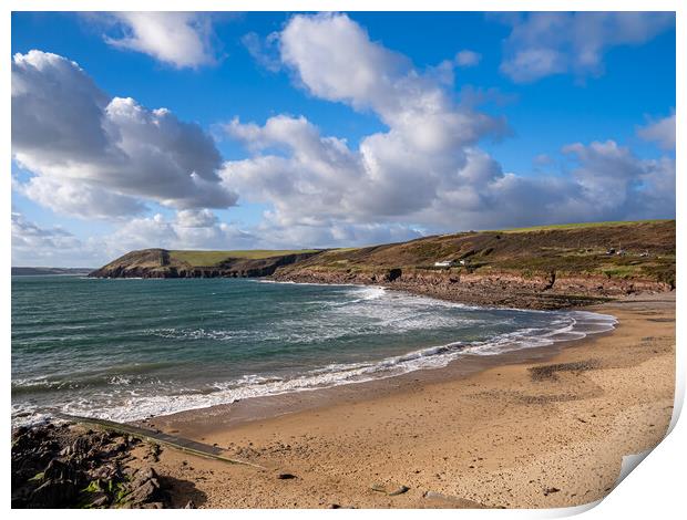 Manorbier Beach, Pembrokeshire. Print by Colin Allen