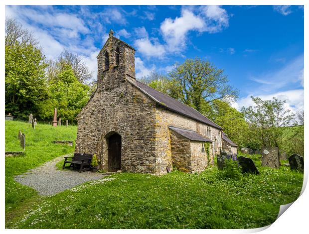 St Meilyr's Church, Llys y Fran, Pembrokeshire. Print by Colin Allen