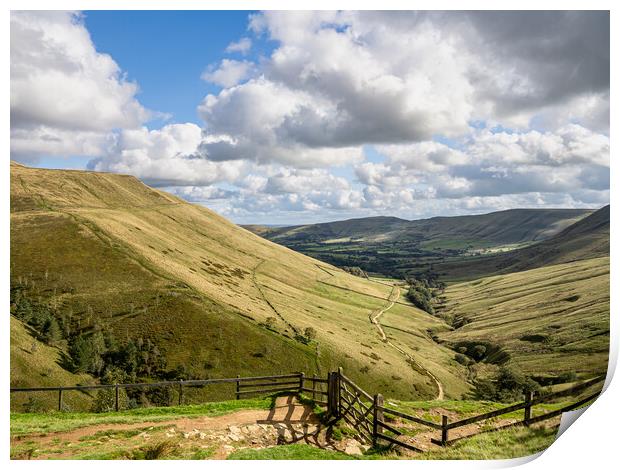 View from Jacob's Ladder in the Peak District. Print by Colin Allen