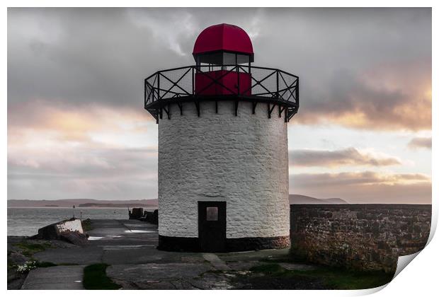 The Lighthouse at Burry Port, Carmarthenshire. Print by Colin Allen
