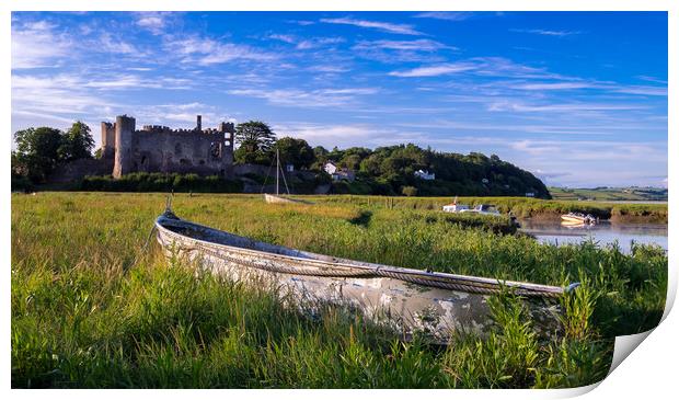 Old Boat - Laugharne Estuary Print by Colin Allen