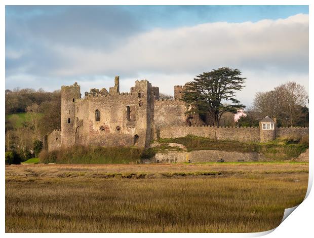 Laugharne Castle. Print by Colin Allen