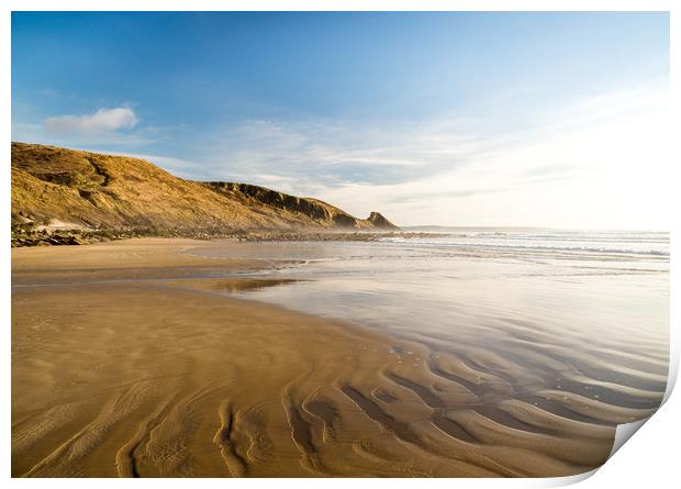 Ripples in the sand at Newgale Beach. Print by Colin Allen