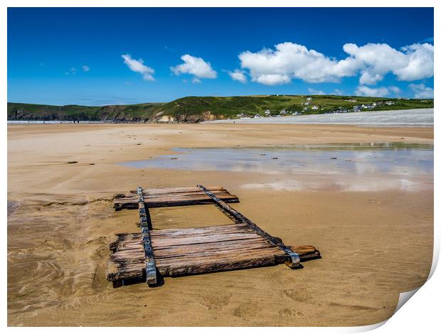Newgale Beach after the Storm. Print by Colin Allen