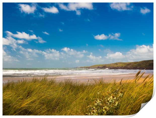 Freshwater West - White Surf Print by Colin Allen