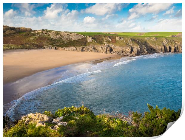 Barafundle Beach, Pembrokeshire. Print by Colin Allen