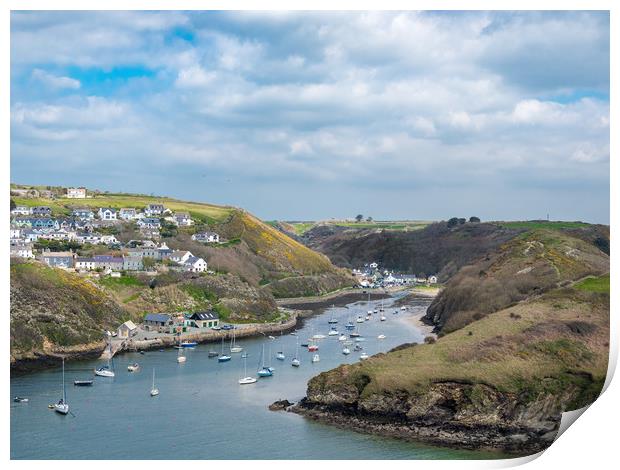 Solva Harbour in Spring. Print by Colin Allen