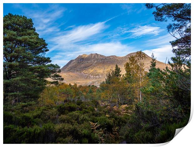 Slioch Mountain, Scotland. Print by Colin Allen