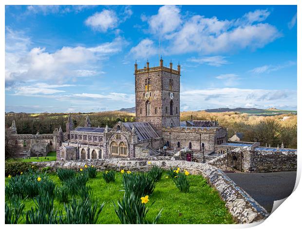 St David's Cathedral, Pembrokeshire, Wales. Print by Colin Allen