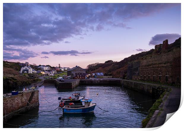 Porthgain Harbour at Dusk. Print by Colin Allen