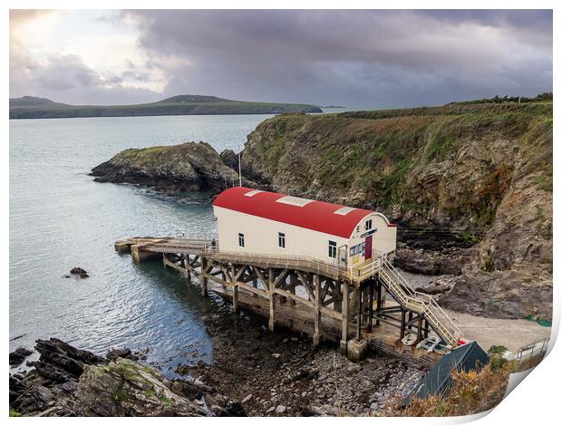 St Justinian's Lifeboat Station(Old) Pembrokeshire Print by Colin Allen