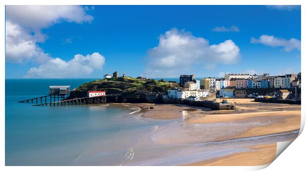 Tenby North Beach, Pembrokeshire, Wales. Print by Colin Allen