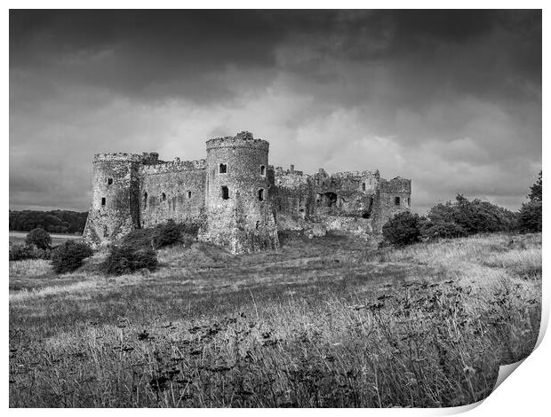Carew Castle, Pembrokeshire. Print by Colin Allen