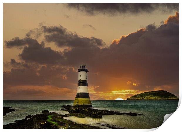 Penmon Lighthouse, Anglesey. Print by Colin Allen