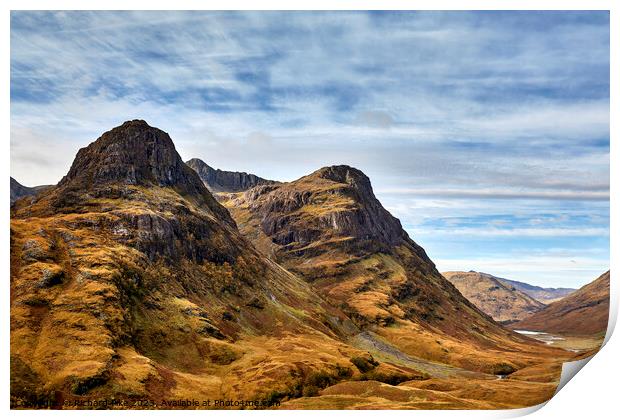 The Three Sisters Glen Coe Print by Richard Pike