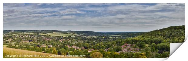 Goring and Streatley from Lardon Chase Print by Richard Pike