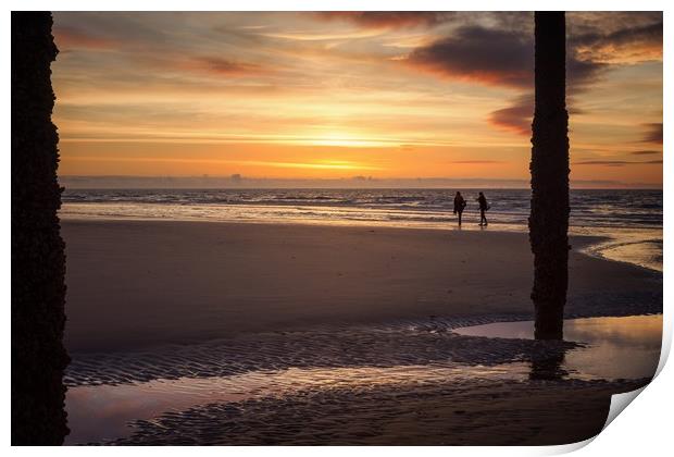 Golden Hour on The Beach Print by Phil Clayton