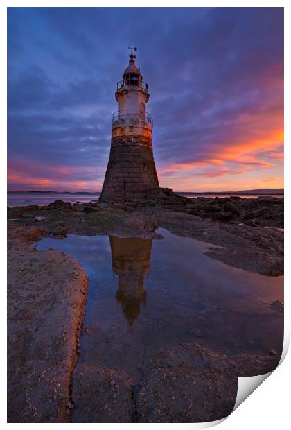 Plover Scar Lighthouse Print by Simon Booth