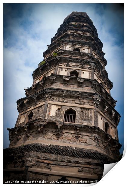 The Leaning Tower of China Print by Jonathan Baker