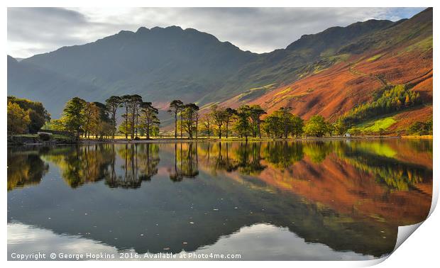Reflections at Lake Buttermere Print by George Hopkins