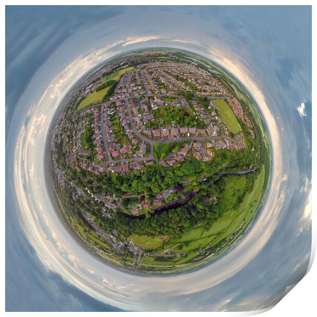 Knaresborough Yorkshire aerial view Print by mike morley