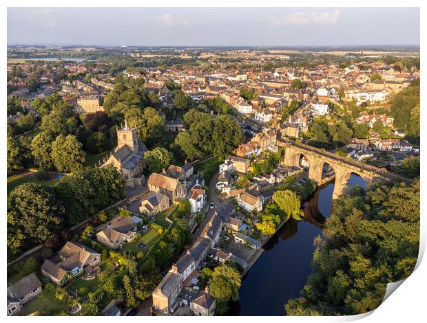 Knaresborough North Yorkshire aerial view Print by mike morley