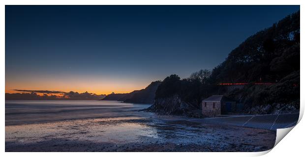 Caswell bay after sundown Print by Bryn Morgan