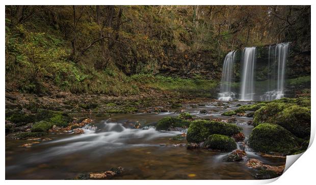 Sgwd yr Eira waterfall. Print by Bryn Morgan