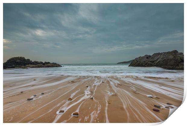 Pebbles on the beach at Rotherslade bay. Print by Bryn Morgan