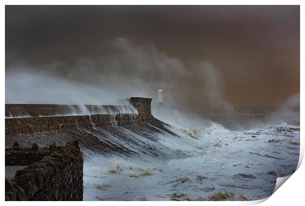 Storm at Porthcawl. Print by Bryn Morgan