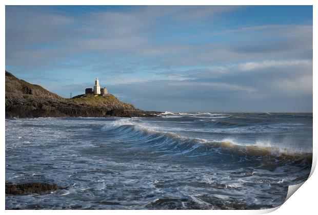 Wave at Mumbles. Print by Bryn Morgan